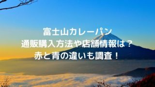富士山カレーパンの通販購入方法や店舗情報は？赤と青の違いも調査！