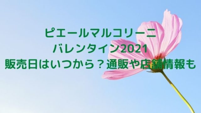 ピエールマルコリーニバレンタイン2021の販売日はいつから？通販や店舗情報も！