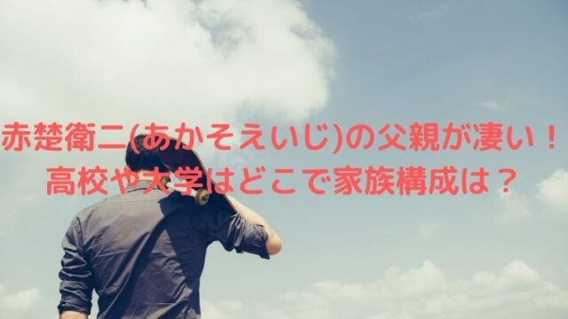 赤楚衛二(あかそえいじ)の父親が凄い！高校や大学はどこで家族構成は？