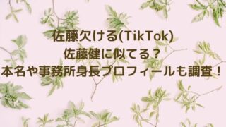 佐藤欠ける(TikTok)は佐藤健に似てる？本名や事務所身長プロフィールも調査！
